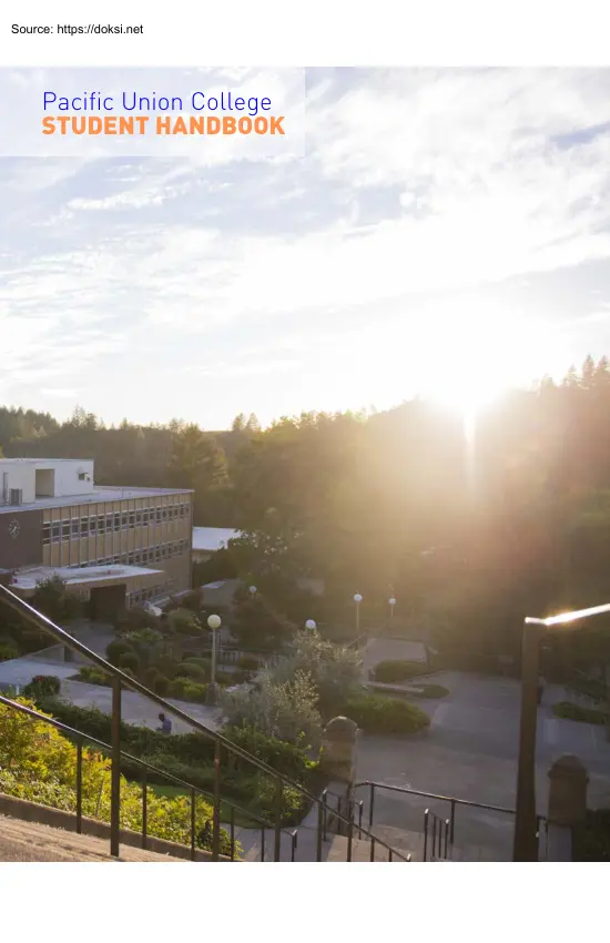 Pacific Union College, Student Handbook