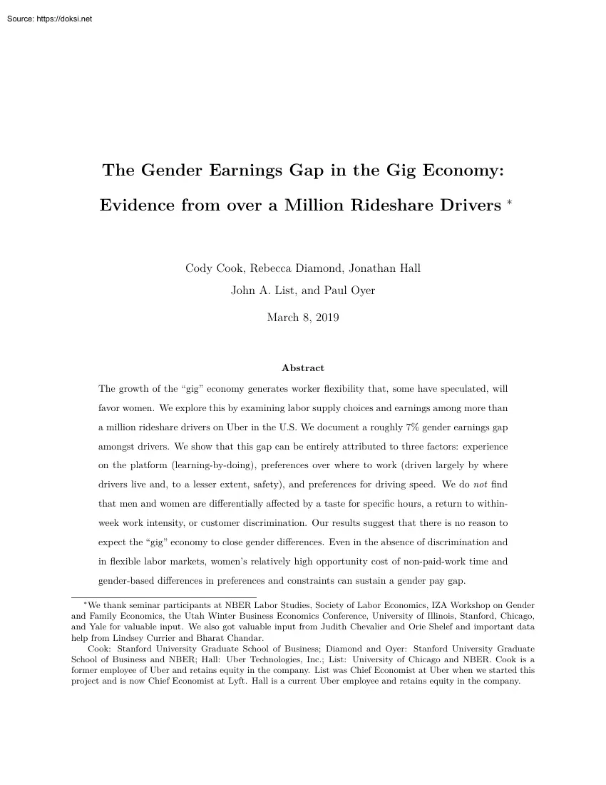 Cook-Diamond-Hall - The Gender Earnings Gap in the Gig Economy, Evidence from over a Million