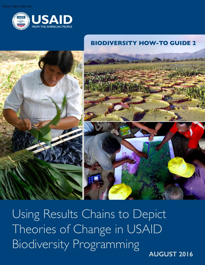 Biodiversity How to Guide, Using Results Chains to Depict Theories of Change in USAID Biodiversity