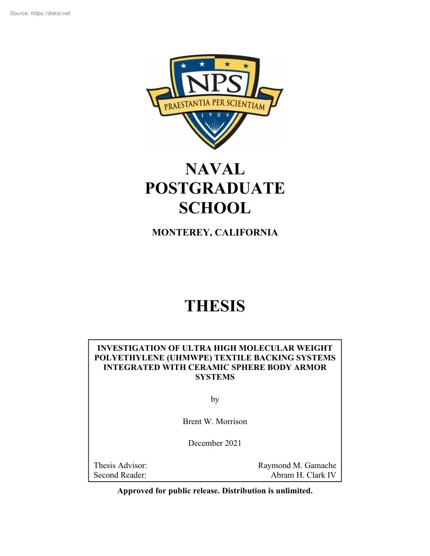 Brent W. Morrison - Investigation of ultra high molecular weight polyethylene textile racking