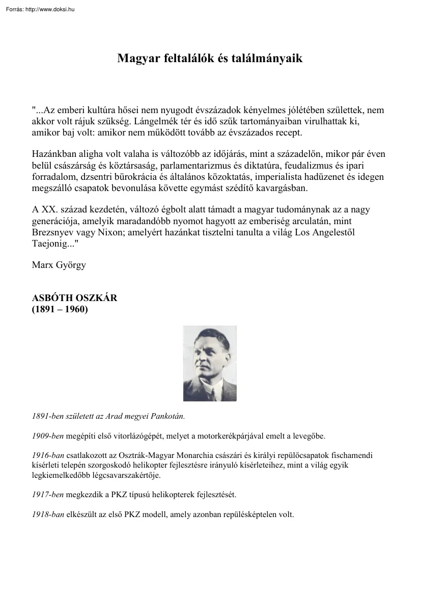 Magyar feltalálók és találmányaik
