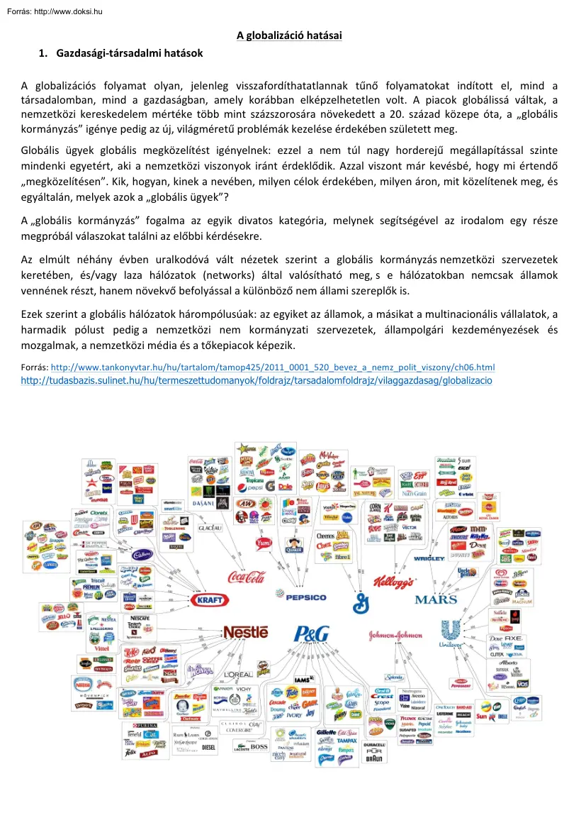 A globalizáció hatásai