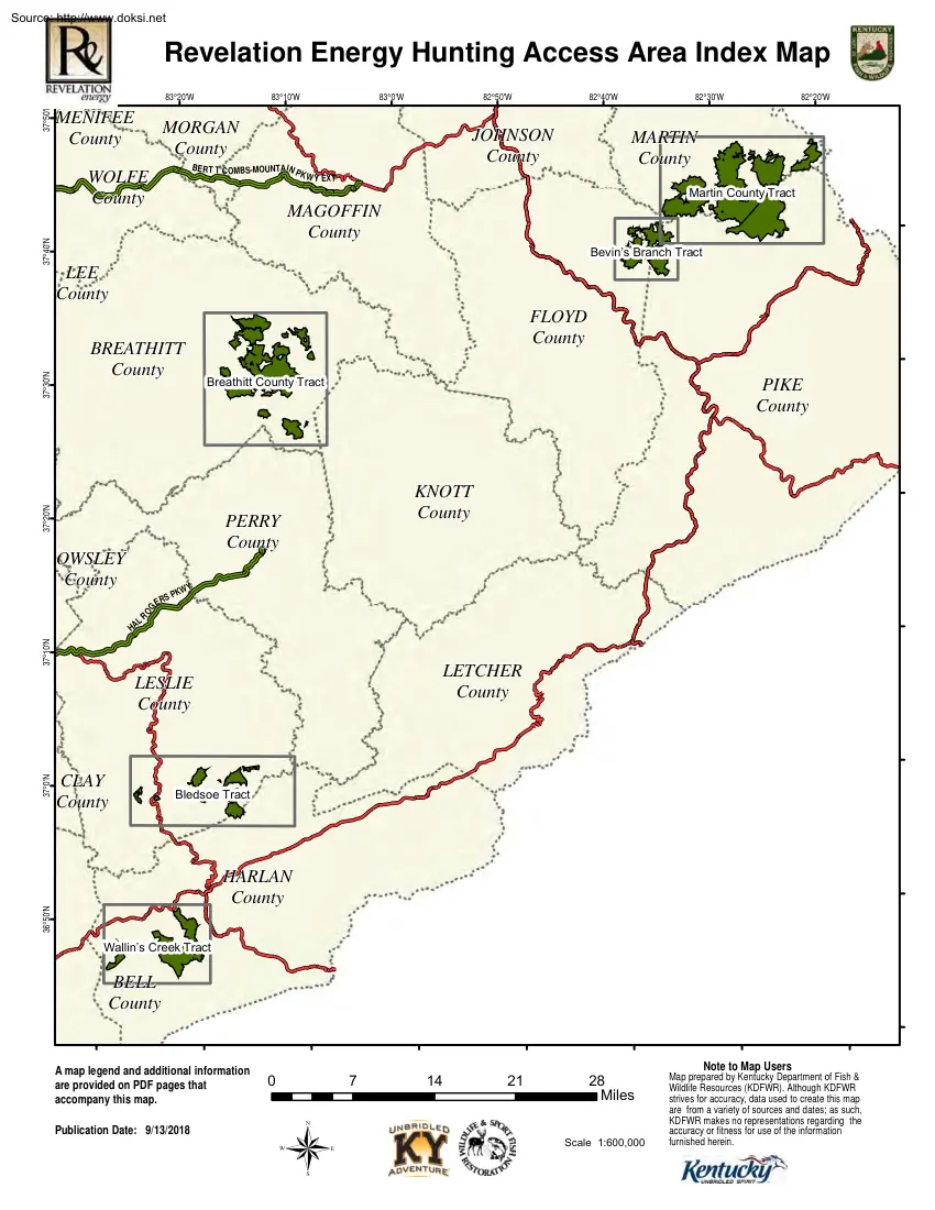 Revelation Energy Hunting Access Area Index Map
