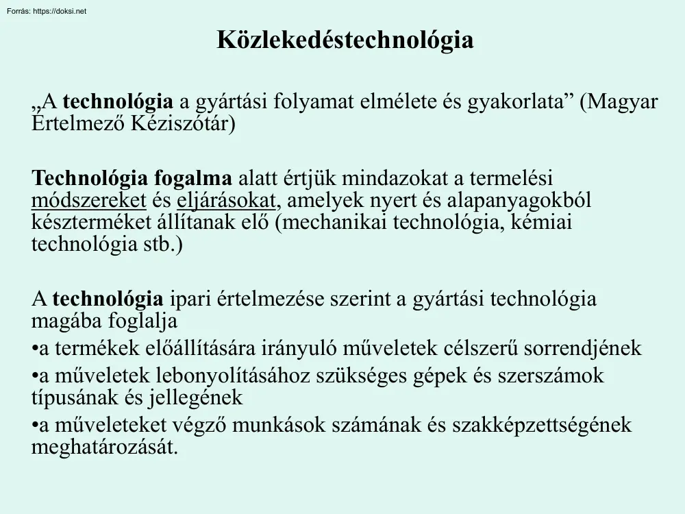 Közlekedéstechnológia