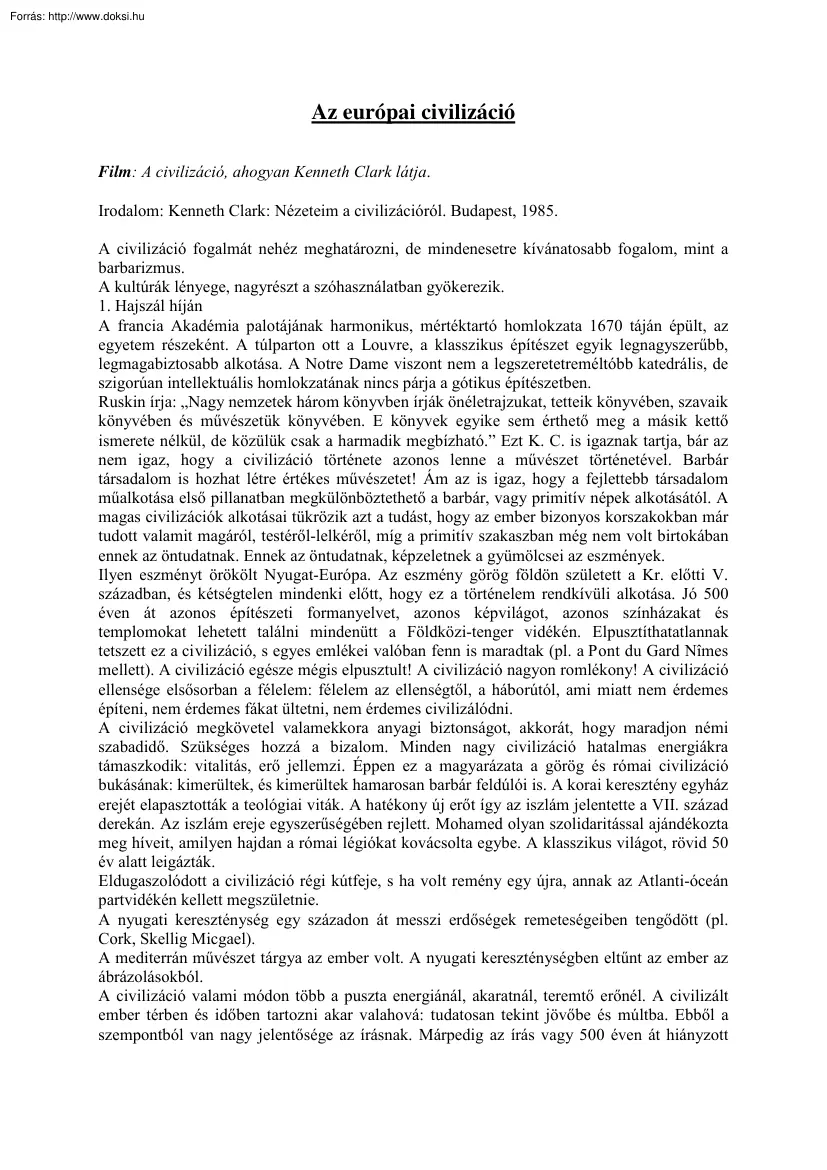 Az európai civilizáció