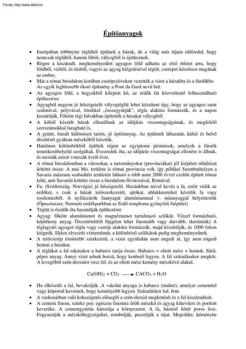 Építőanyagok