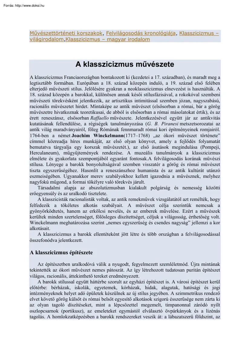 Művészettörténeti korszakok