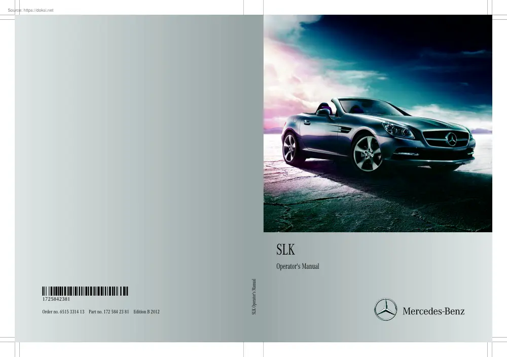 Mercedes-Benz SLK, 2012 owners manual