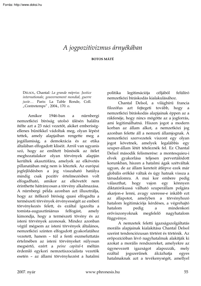 Botos Máté - A jogpozitivizmus árnyékában
