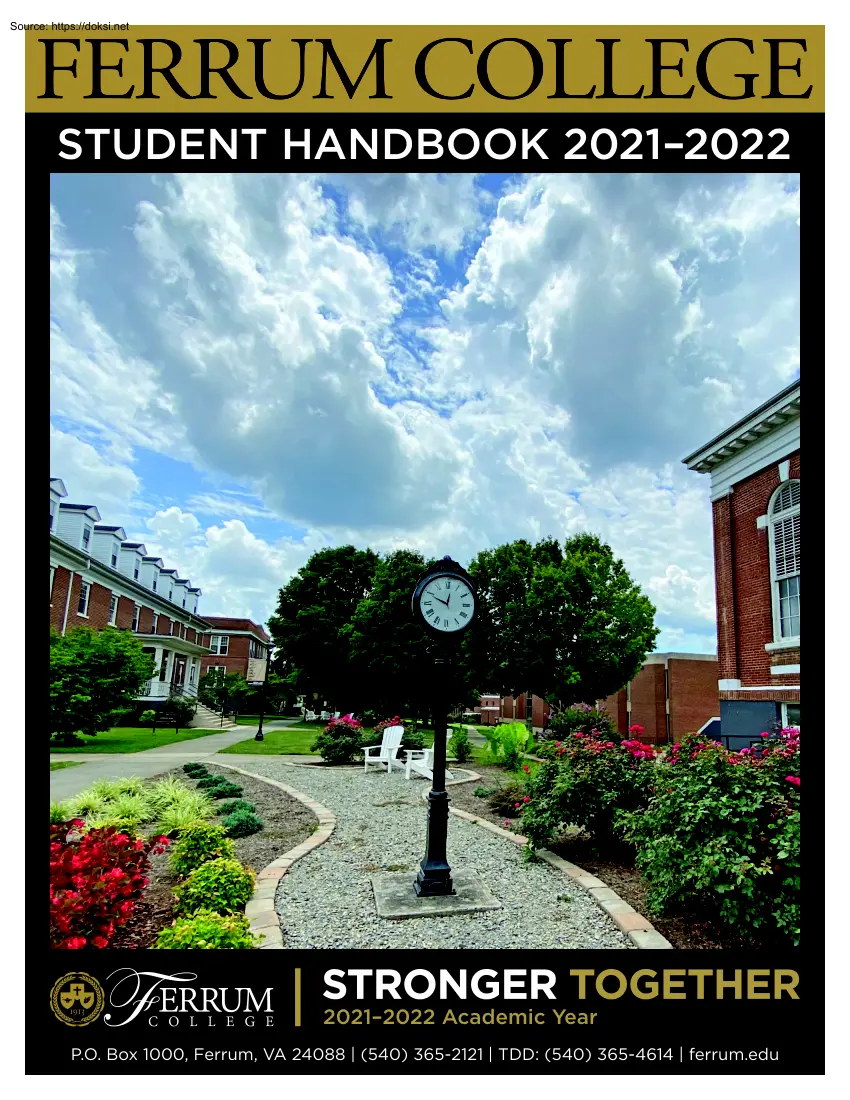 Ferrum College, Student Handbook