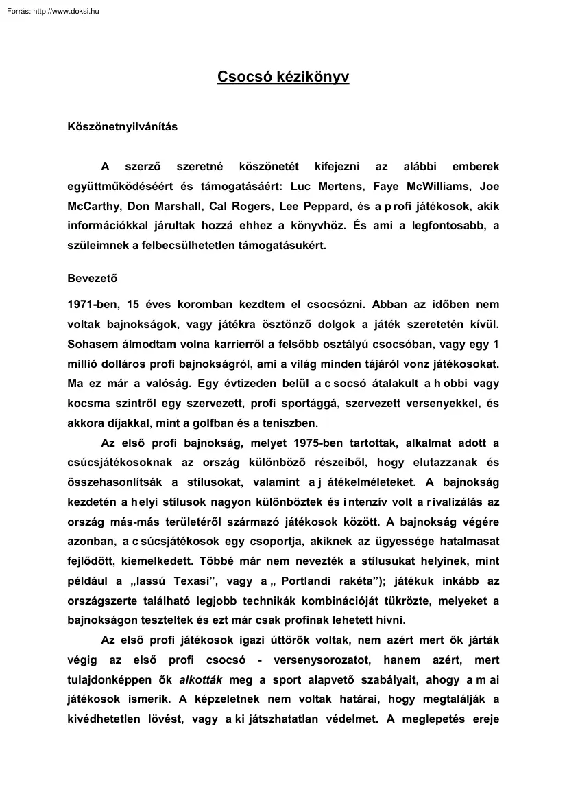 Csocsó kézikönyv