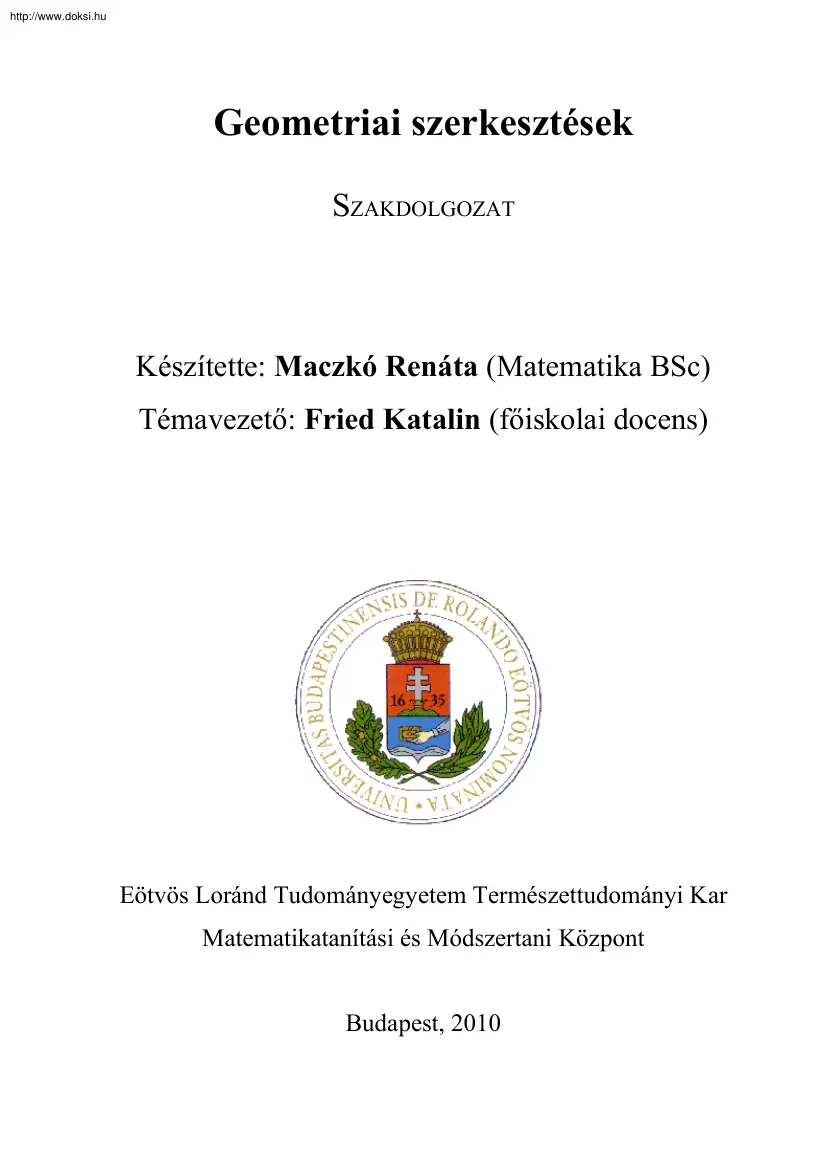 Maczkó Renáta - Geometriai szerkesztések