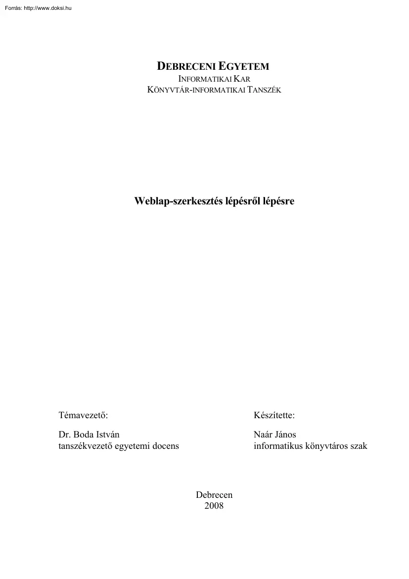 Naár János - Weblap-szerkesztés lépésről lépésre