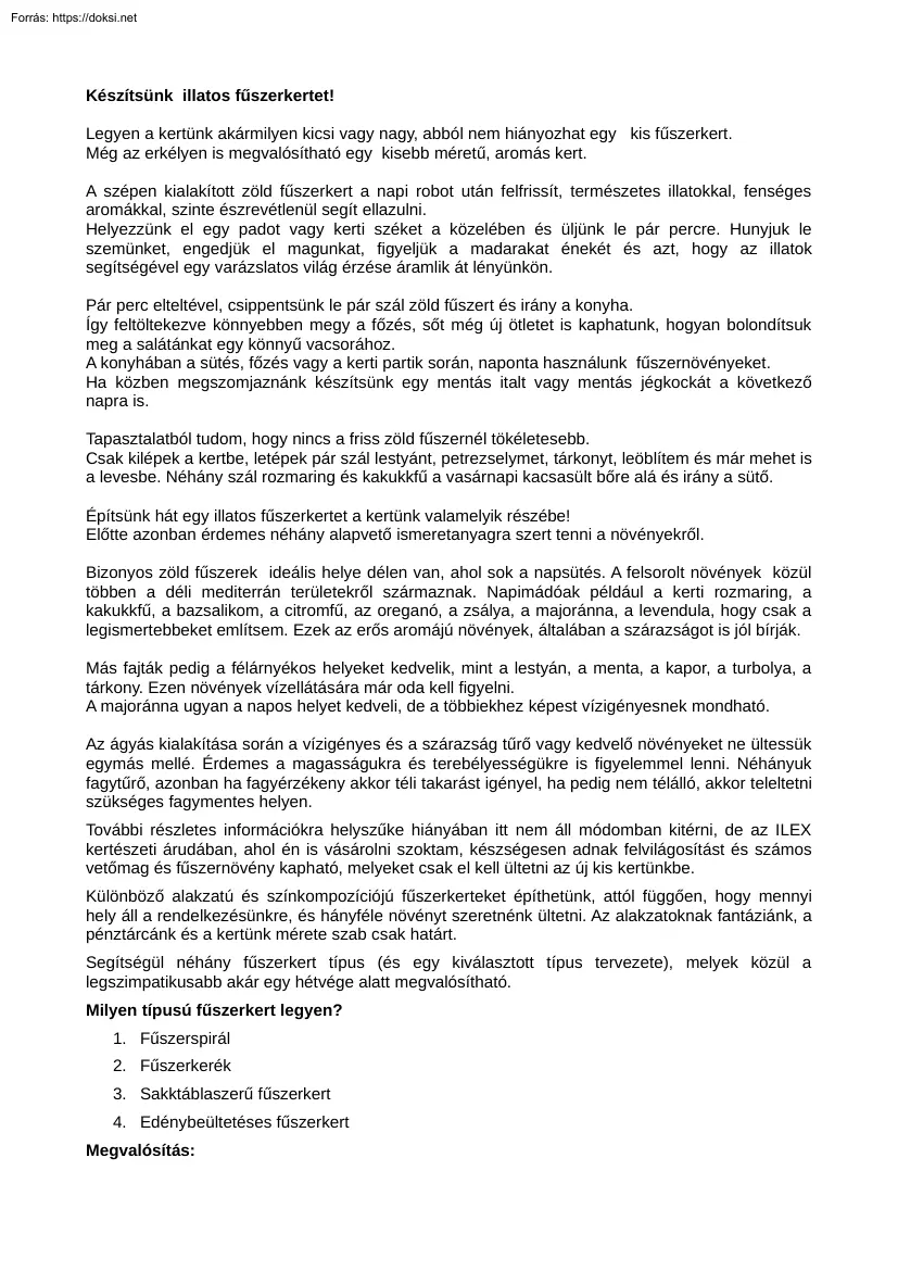 Készítsünk illatos fűszerkertet!
