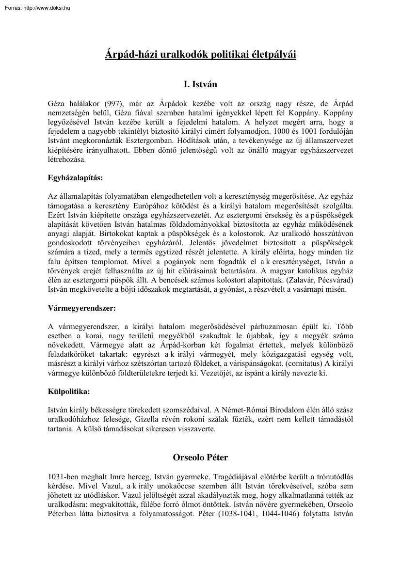 Árpád-házi uralkodók politikai életpályái