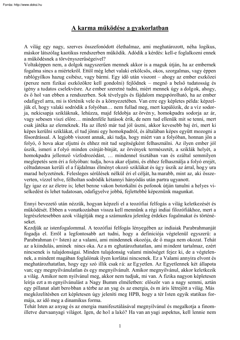 A karma működése a gyakorlatban
