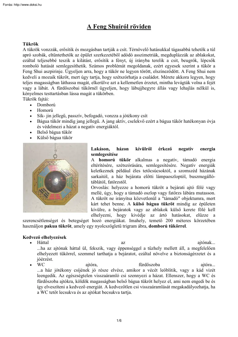 A Feng Shuiról röviden