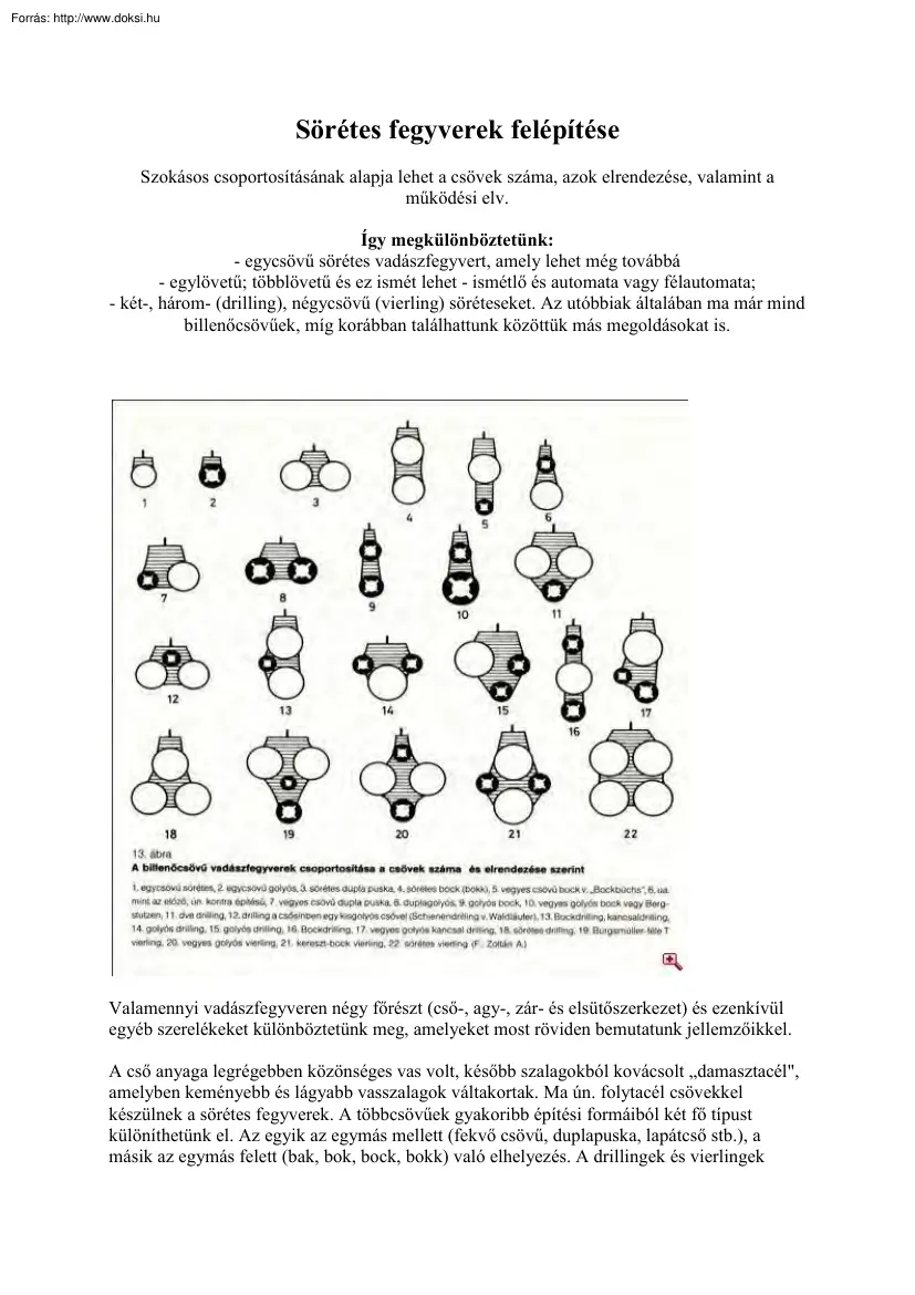 Sörétes fegyverek felépítése
