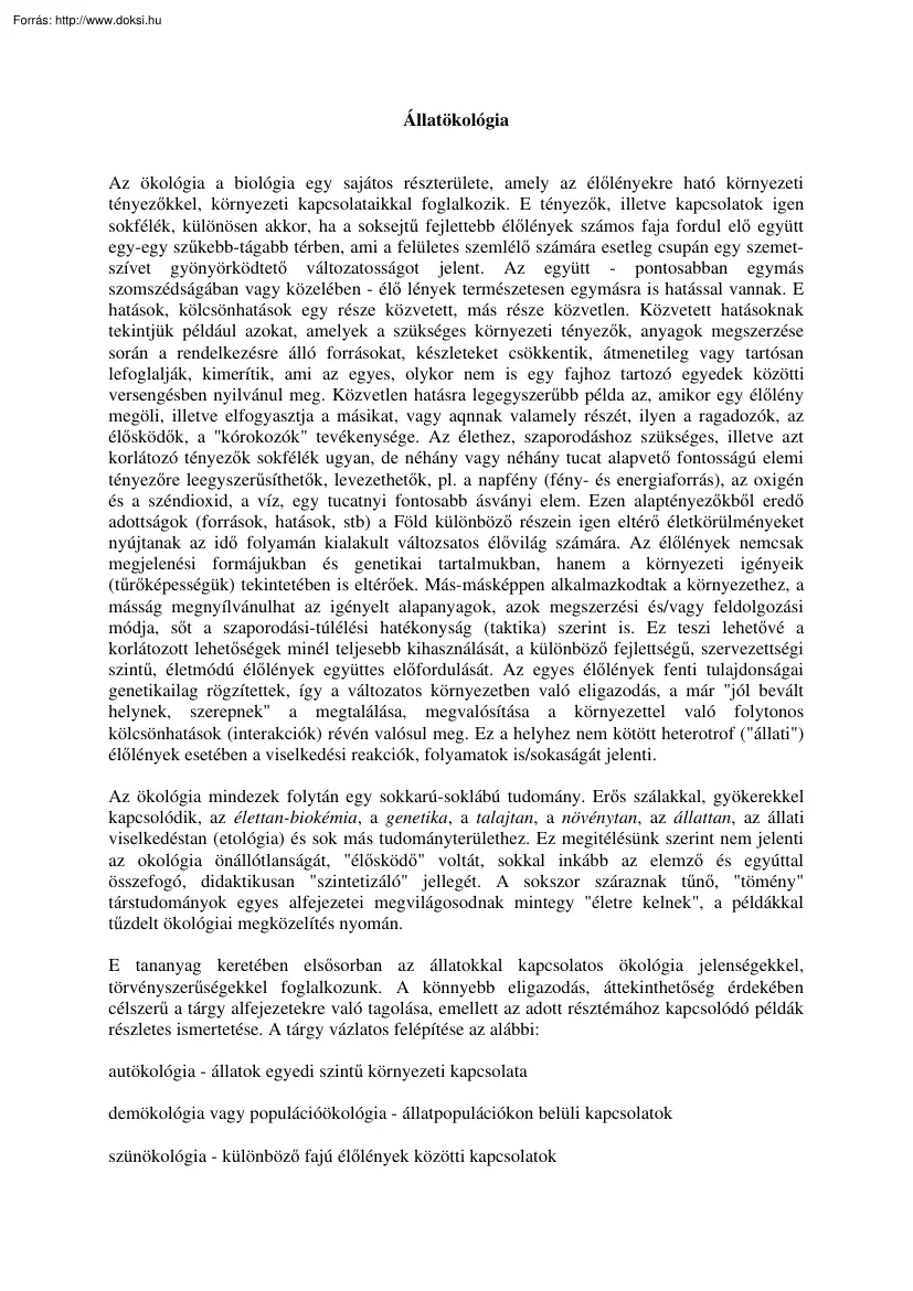 Állatökológia