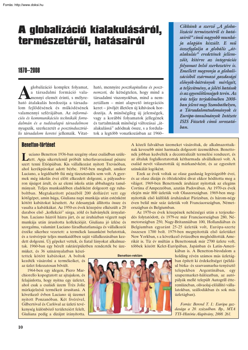 Palánkai Tibor - A globalizáció kialakulásáról, természetéről, hatásairól