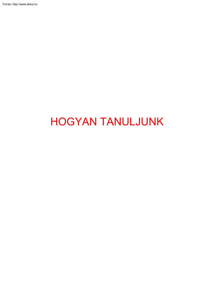 A tanulás módszerei