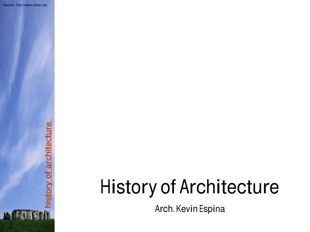 Kevin Espina - History of Architecture