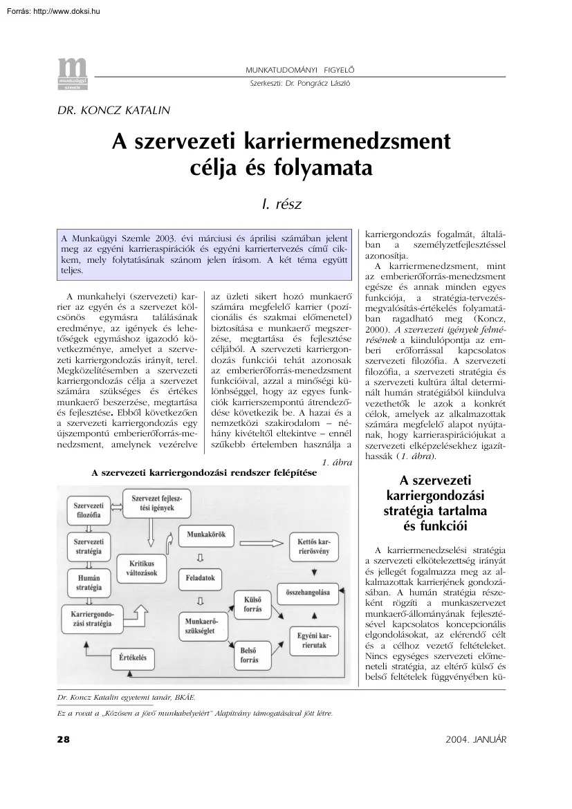 Dr. Koncz Katalin - A szervezeti karriermenedzsment célja és folyamata