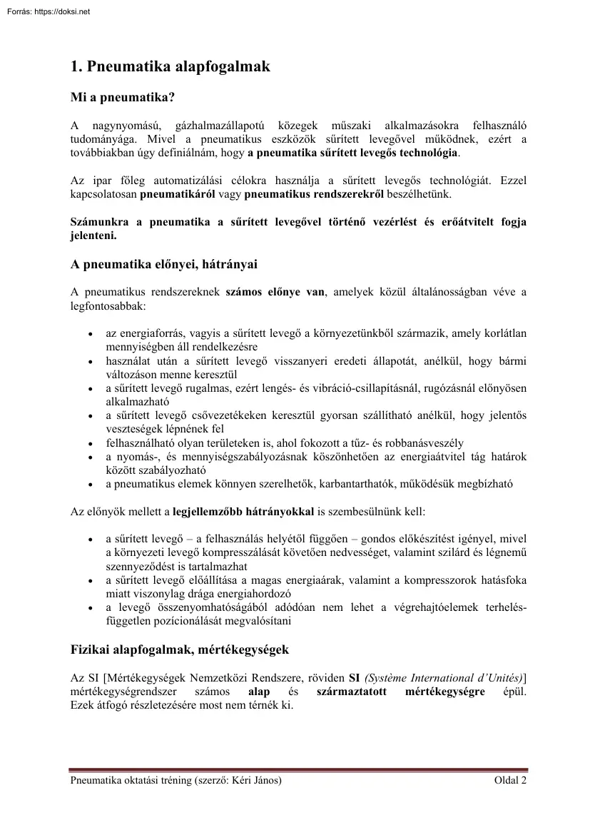 Kéri János - Pneumatika oktatási tréning
