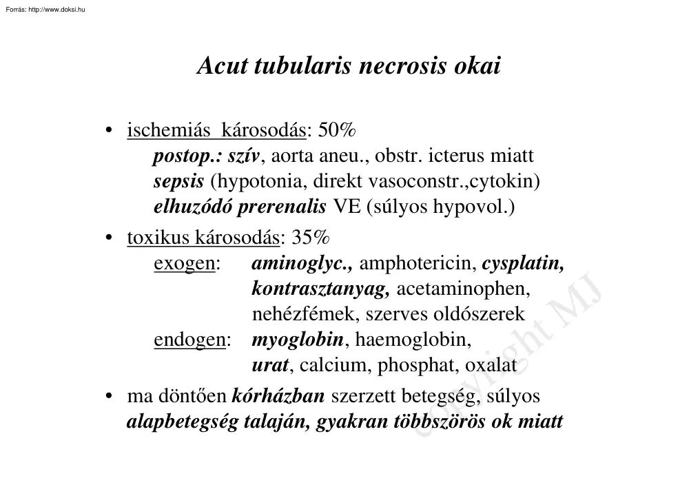 Acut tubularis necrosis okai