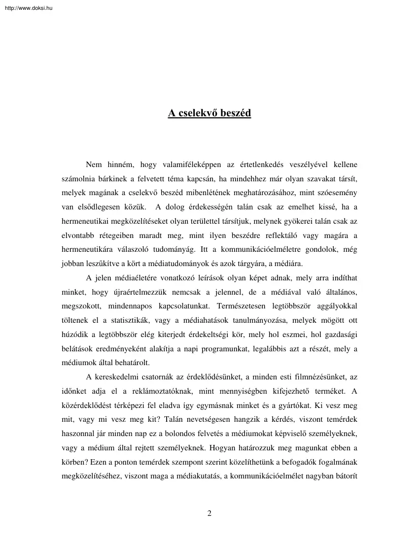 A cselekvő beszéd