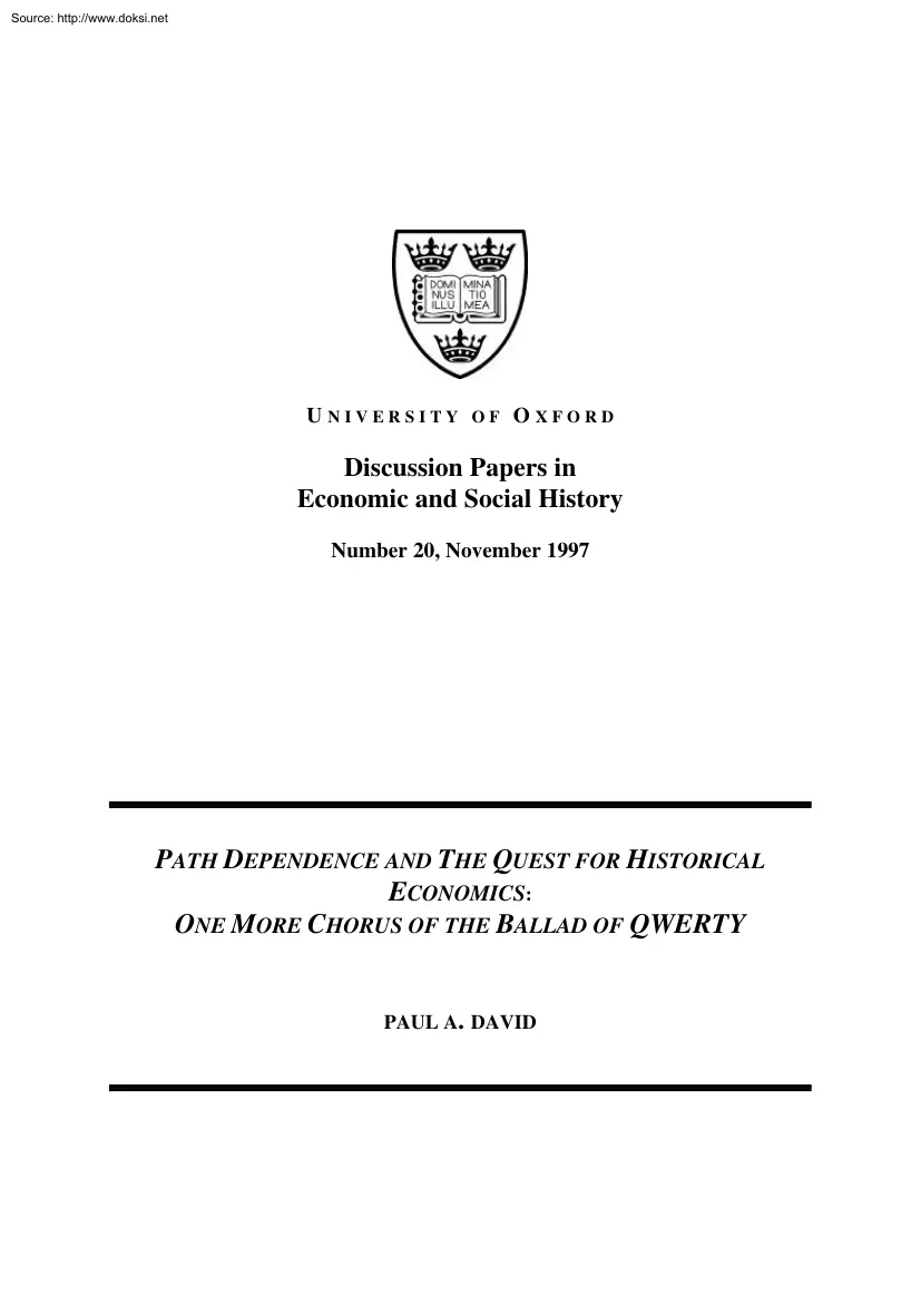 Brunt-Foreman-Morris - Discussion Papers in Economic and Social History