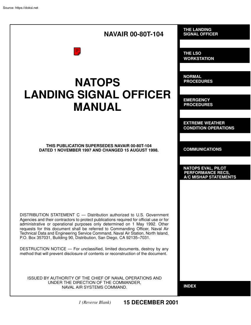 NAVAIR 00-80T-104 Natops Landing Signal Officer Manual