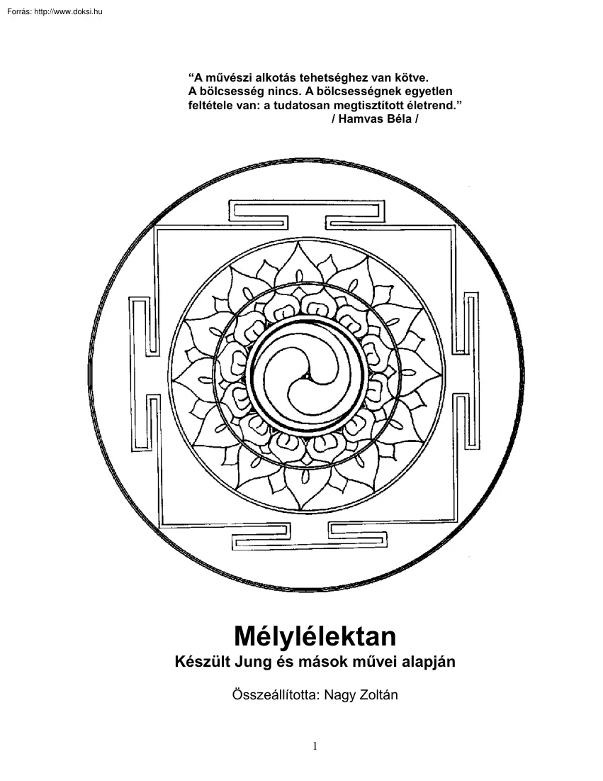 Carl Gustav Jung - Mélylélektan
