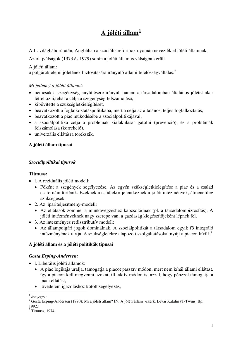 A jóléti állam
