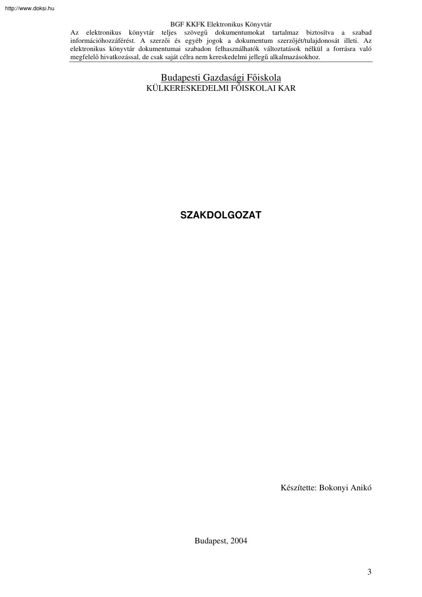 Bokonyi Anikó - Magyarország agrárpolitikája
