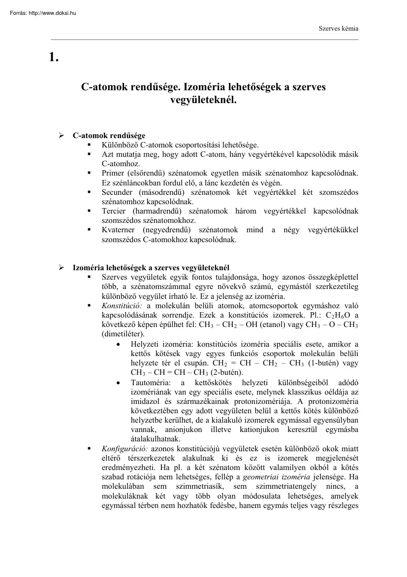 Orvosi kémia kidolgozott tételek