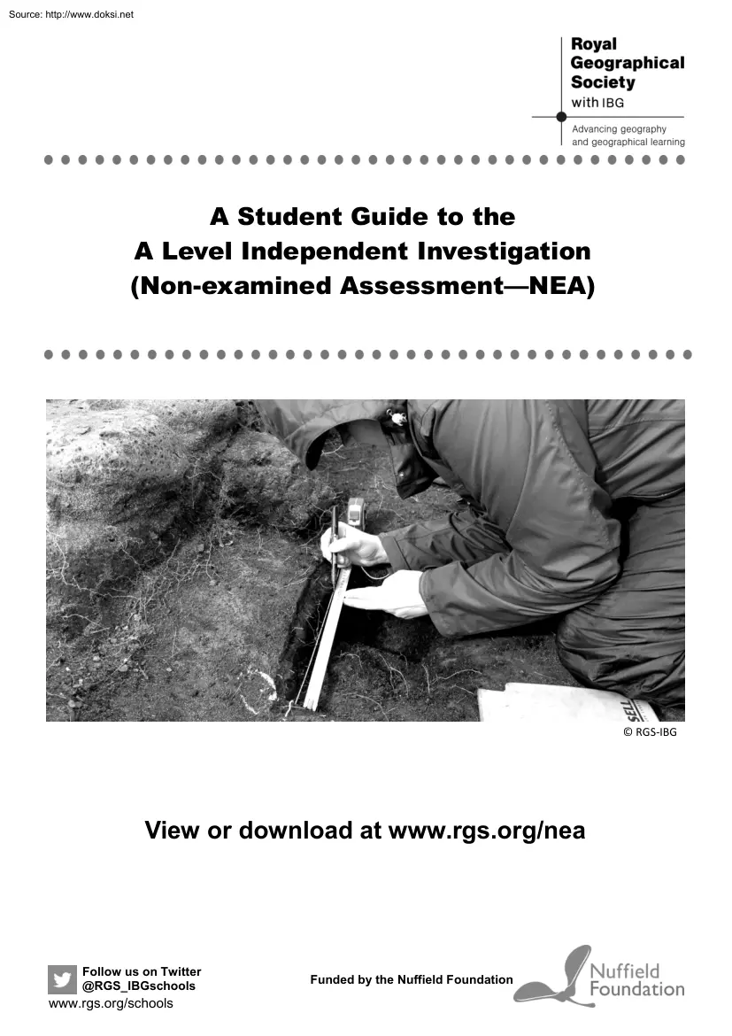 A Student Guide to the A Level Independent Investigation
