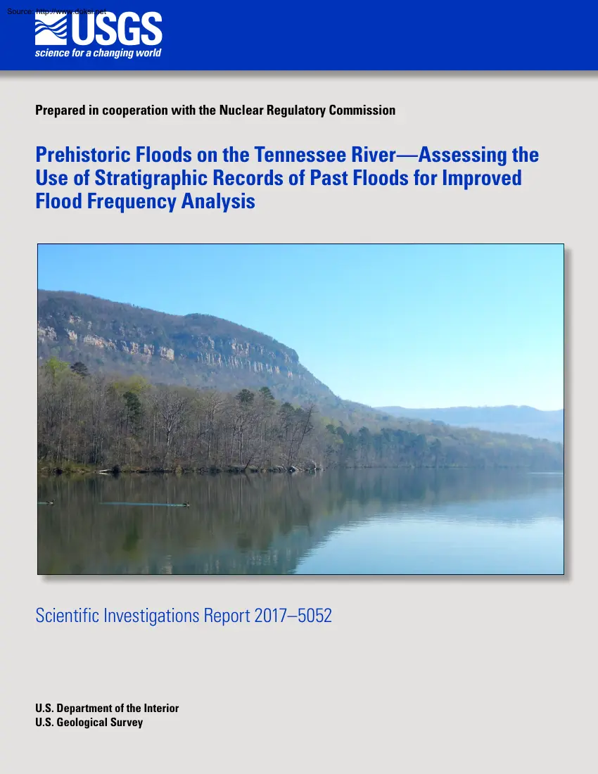 CommissionPrehistoric Floods on the Tennessee River Assessing the Use of Stratigraphic Records of