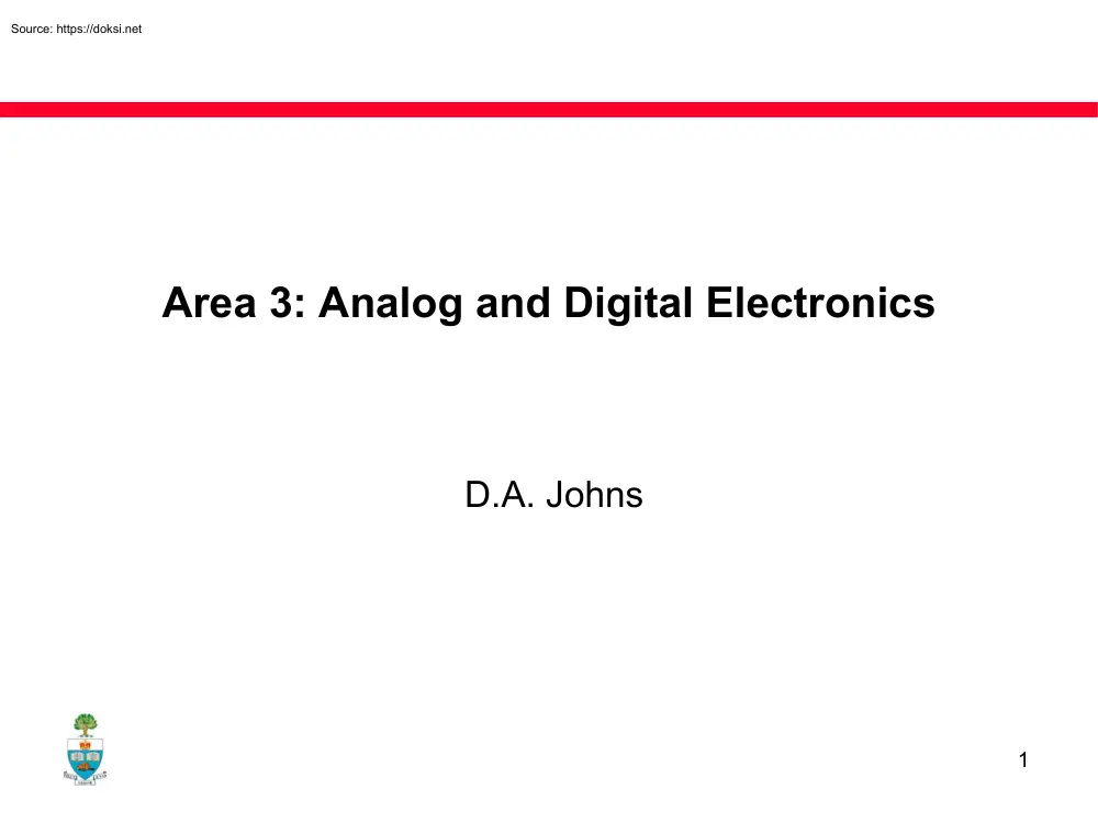 D.A. Johns - Analog and Digital Electronics