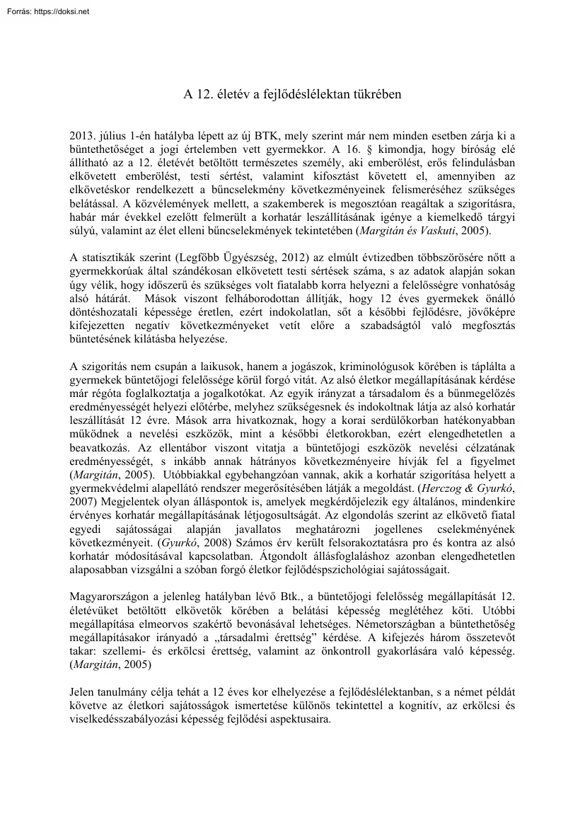 A 12. életév a fejlődéslélektan tükrében
