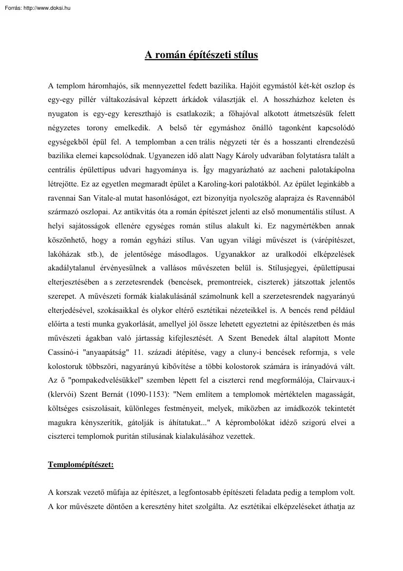 A román építészeti stílus