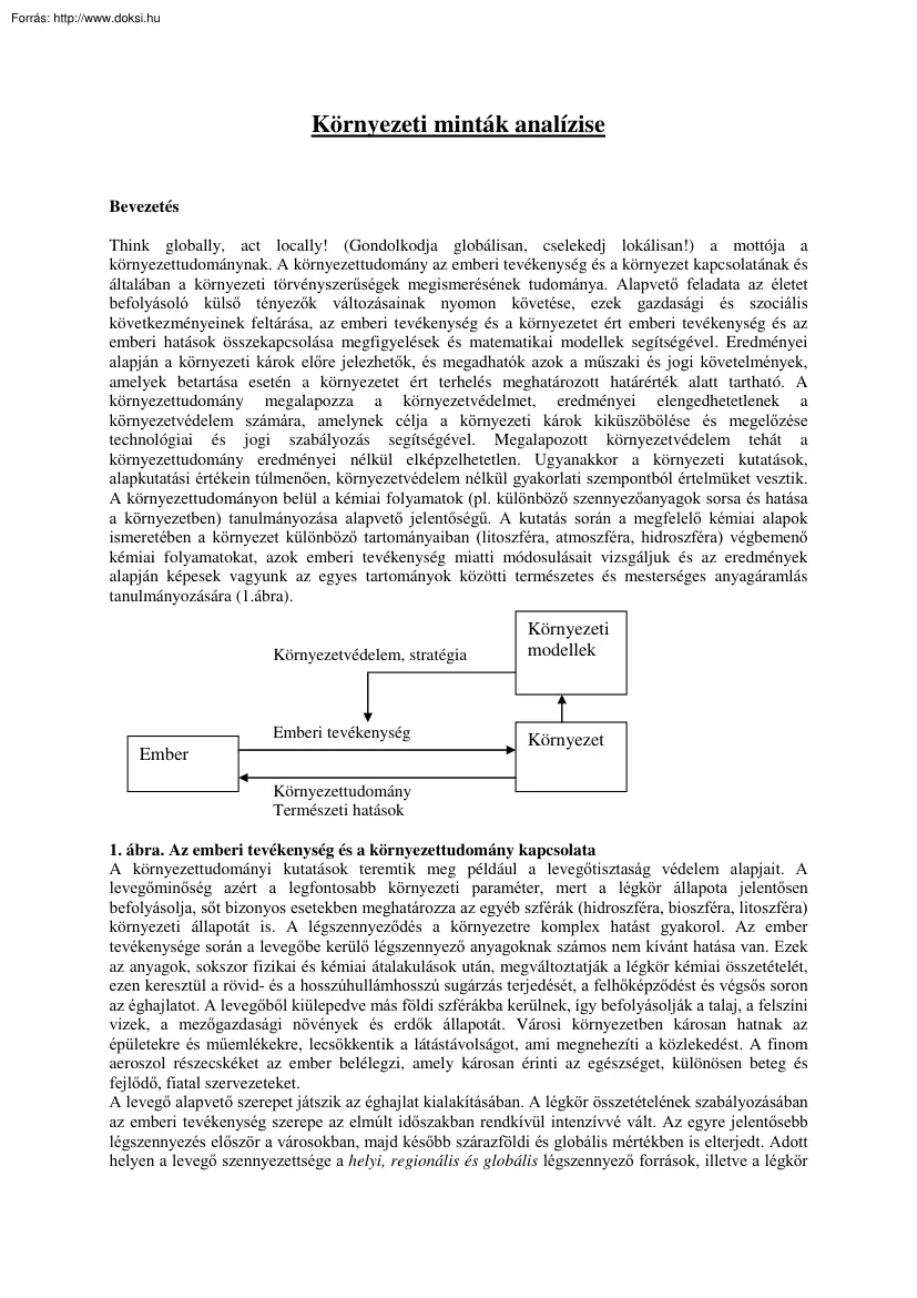 Környezeti minták analízise