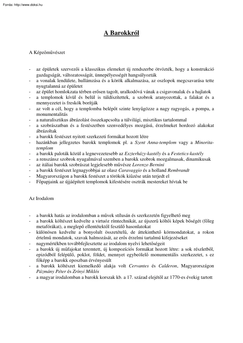 A Barokkról