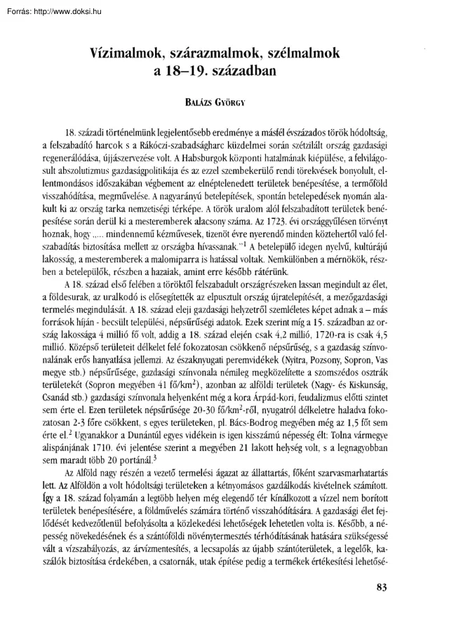 Balázs György - Vízimalmok, szárazmalmok, szélmalmok