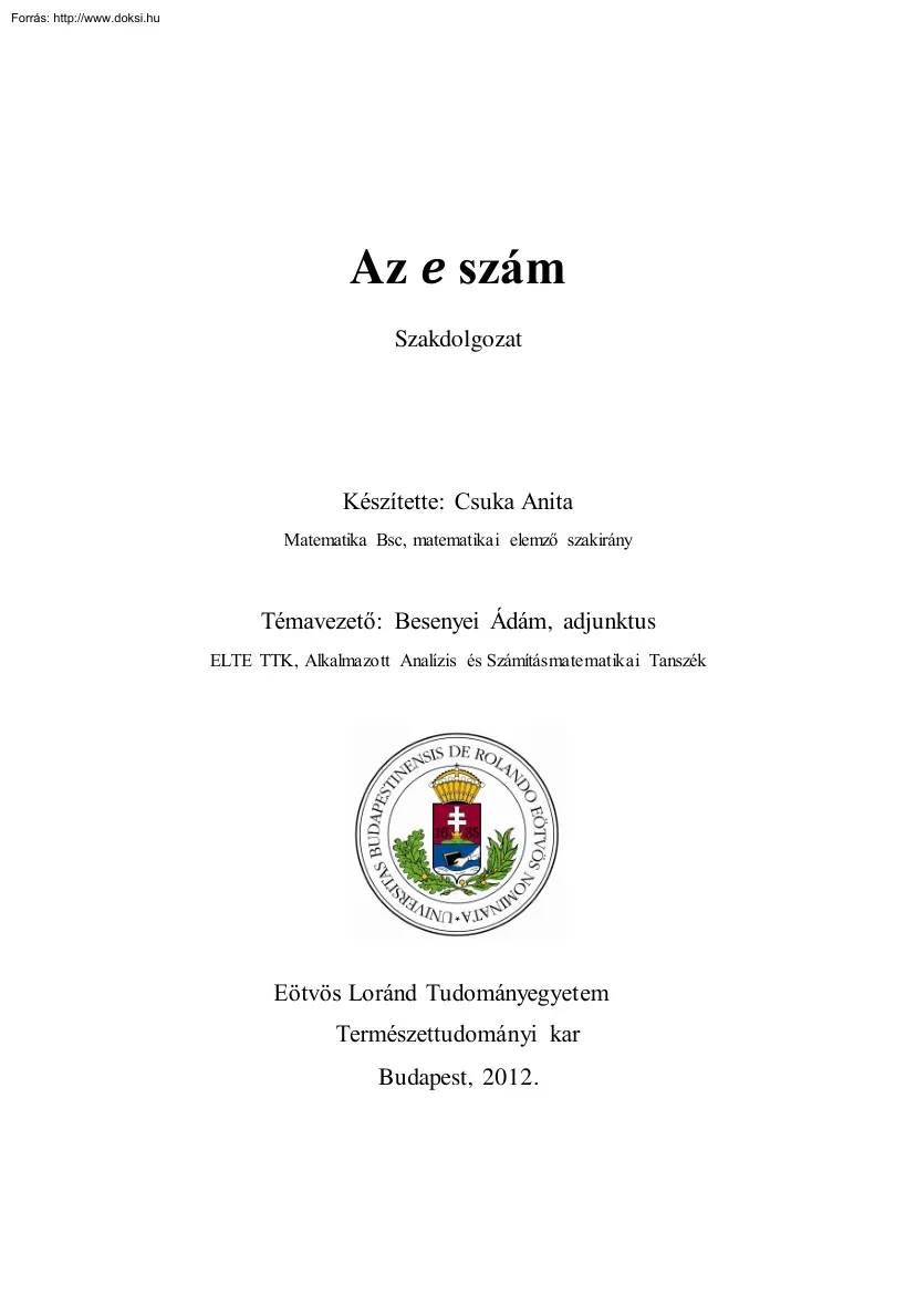 Csuka Anita - Az e szám