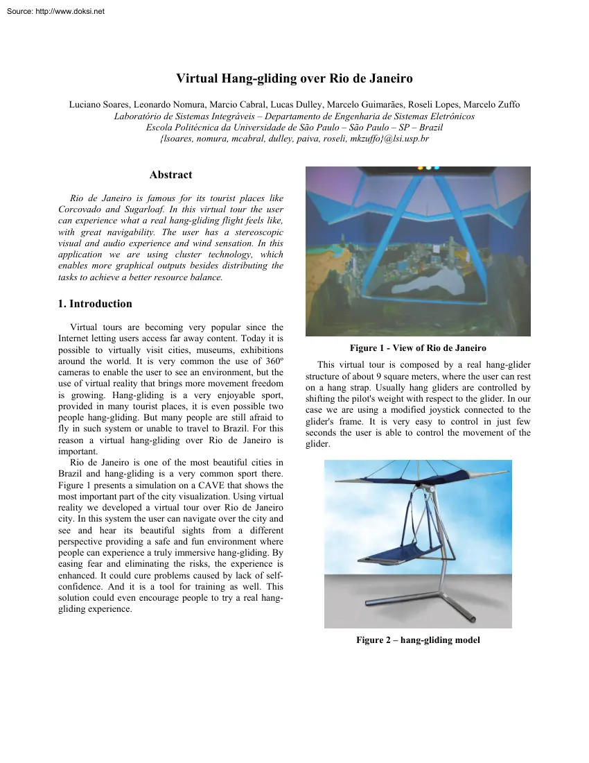 Soares-Nomura-Cabral - Virtual Hang Gliding over Rio de Janeiro