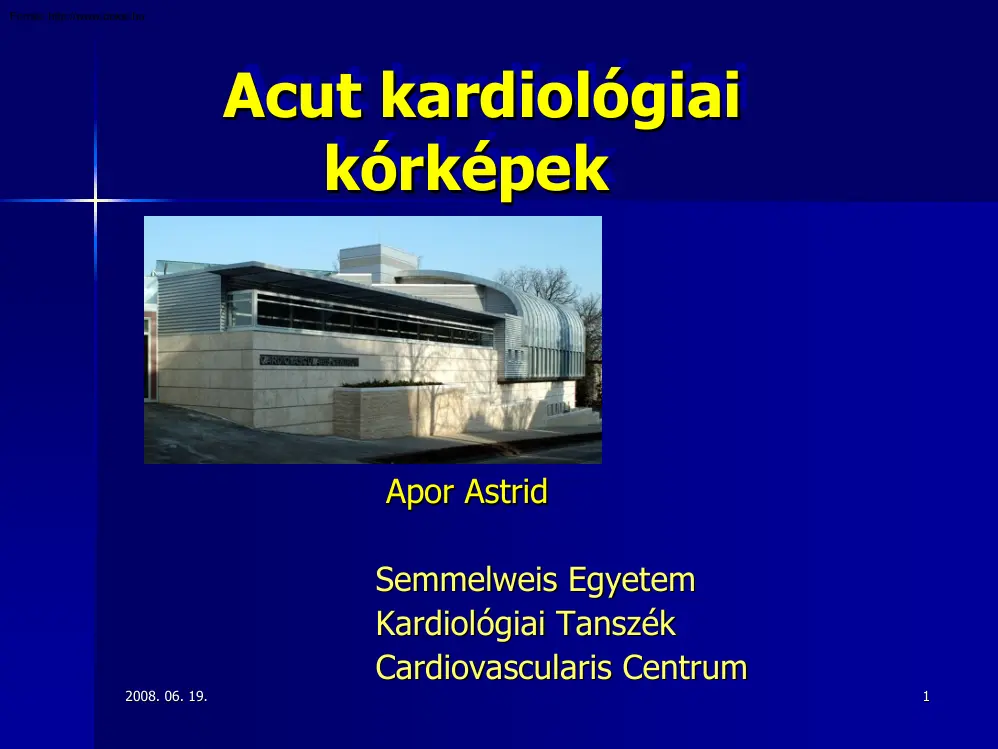 Acut kardiológiai kórképek