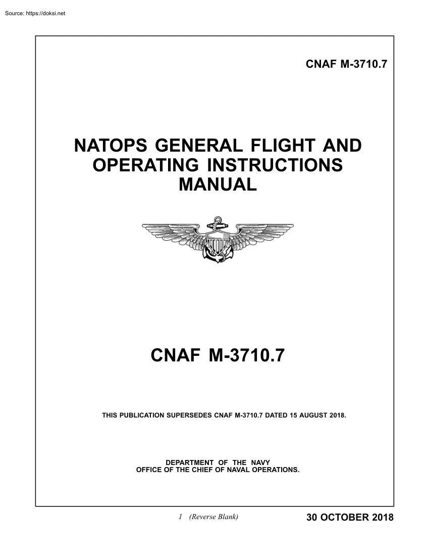 Natops General Flight and Operating Instructions Manual, CNAF M-3710.7