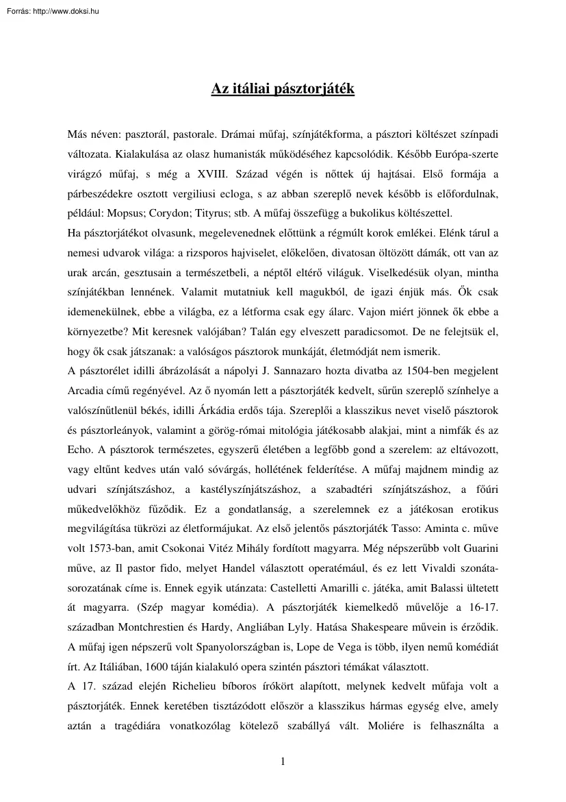 Az itáliai pásztorjáték