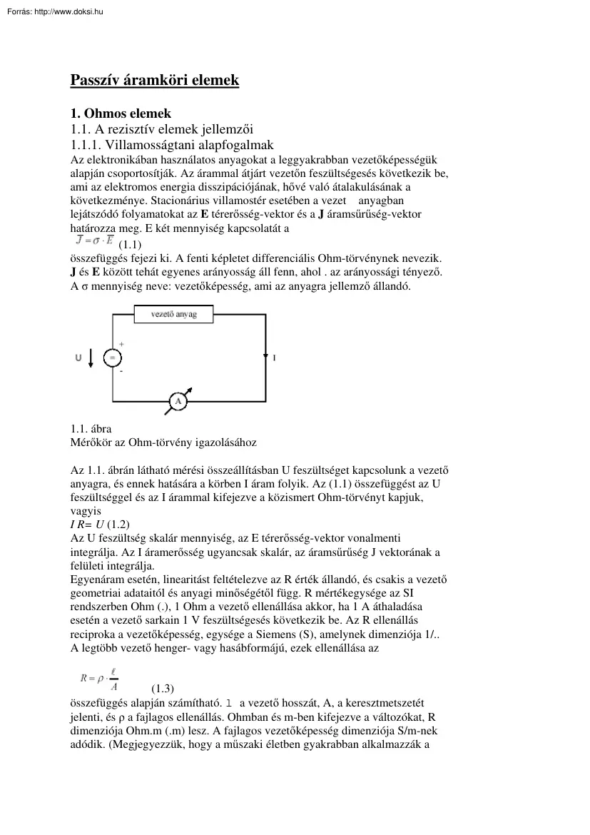 Passzív áramköri elemek